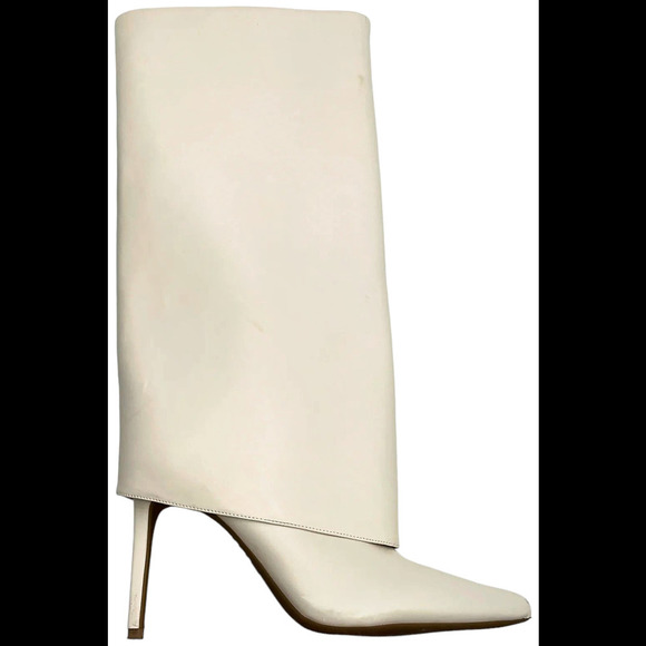 I.N.C. International Concepts Skylar Fold Over Cuffed Dress Boots Wht. - Medium - Picture 1 of 2